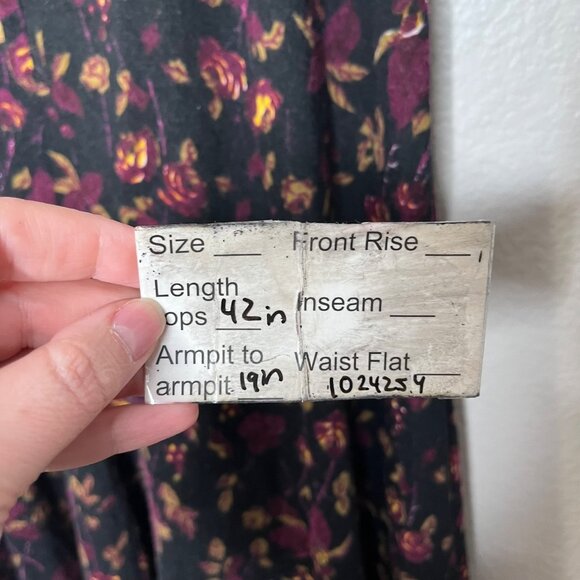 Jeanette By Betsey Johnson 70s Dark Floral Sleeveless Knit Maternity Dress - Picture 9 of 9